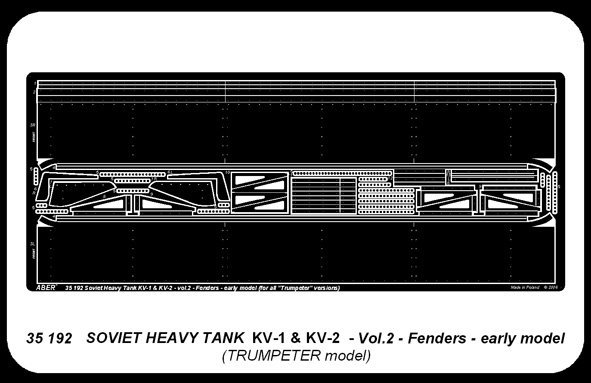 Aber 35192 Russian heavy tank KV-1, KV-2 - vol. 2 - additional set - fenders, early model (1:35)