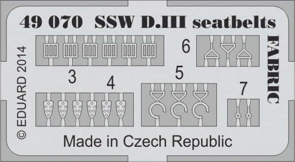 Eduard 49070 SSW D. III seatbelts FABRIC 1/48 EDUARD