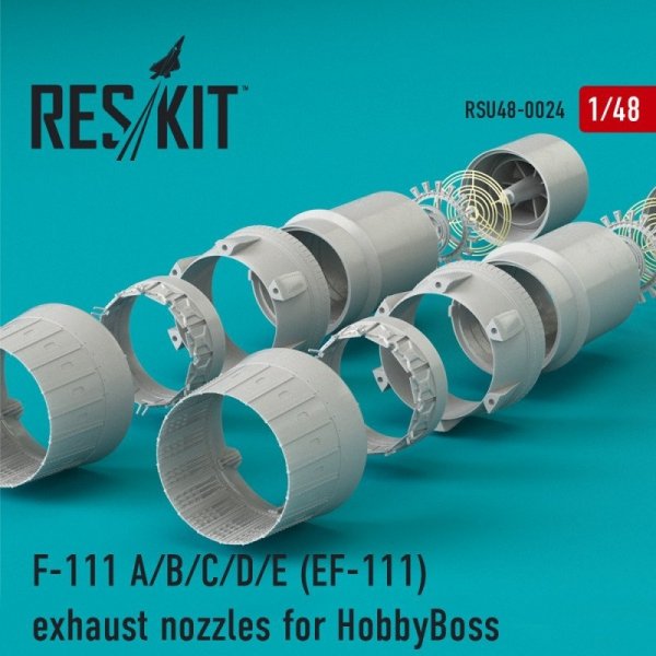 RESKIT RSU48-0024 F-111 A/B/C/D/E (EF-111) exhaust nozzles for HobbyBoss kit 1/48