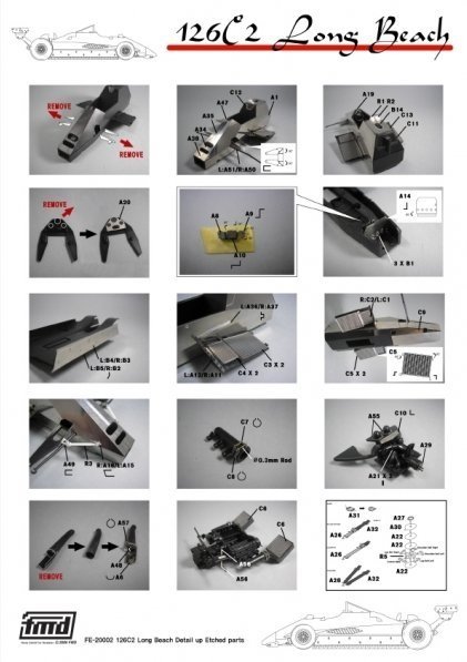 KA Models FE-20002 Ferrari 126C2 Long Beach Super Detail-Up parts set for Fujimi 1/20