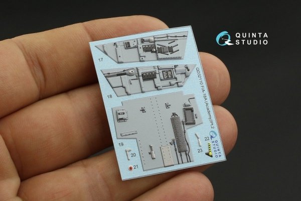 Quinta Studio QD32110 F/A-18A 3D-Printed &amp; coloured Interior on decal paper (Academy) 1/32