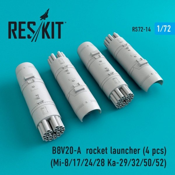 RESKIT RS72-0014 B8V20-А ROCKET LAUNCHERS (4 PCS) 1/72
