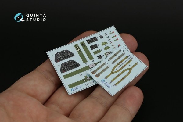 Quinta Studio QD48228 T-6G 3D-Printed &amp; coloured Interior on decal paper (Italeri) 1/48
