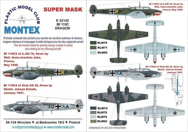 Montex K32142 Bf 110C 1/32