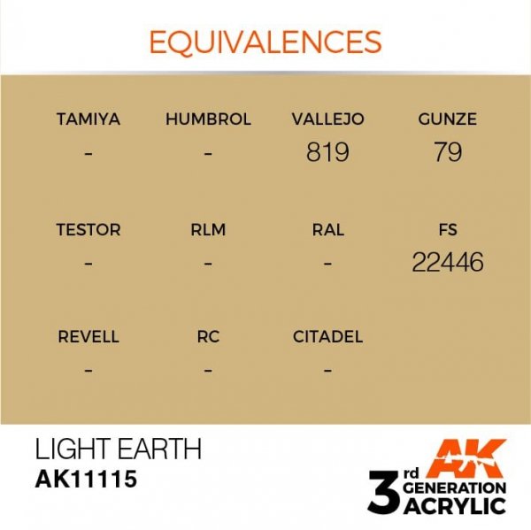 AK Interactive AK11115 LIGHT EARTH – STANDARD 17ml