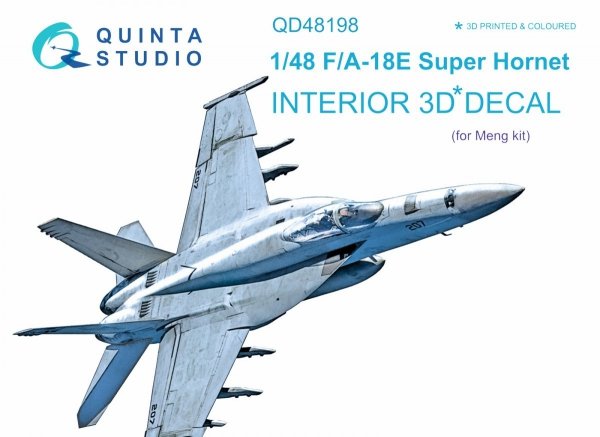 Quinta Studio QD48198 F/A-18E 3D-Printed &amp; coloured Interior on decal paper (for Meng kit) 1/48