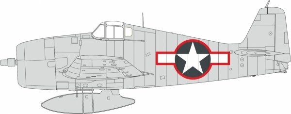 Eduard EX1003 F6F-3 US national insignia w/ red outline EDUARD 1/48
