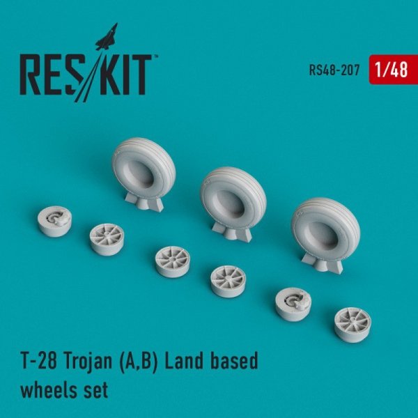 RESKIT RS48-0207 T-28 Trojan (A,B) Land based wheels set 1/48