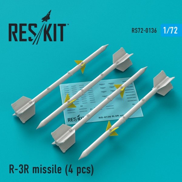 RESKIT RS72-0136 R-3R MISSILES (4 PCS) 1/72