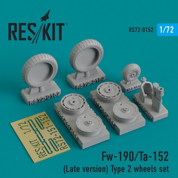 RESKIT RS72-0152 FW-190/TA-152 (LATE VERSION) TYPE 2 WHEELS SET 1/72