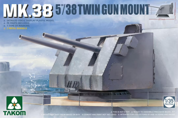 Takom 2146 MK.38 5&quot;/38 Twin Gun Mount 1/35