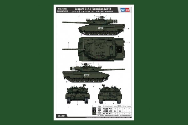 Hobby Boss 84502 Leopard C1A1 (Canadian MBT) 1/35