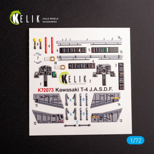 KELIK K72073 Kawasaki T-4 - interior 3D decals for Hasegawa kit 1/72