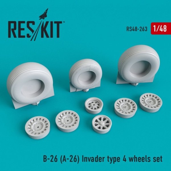 RESKIT RS48-0263 B-26 (A-26) Invader  type 4 wheels set 1/48