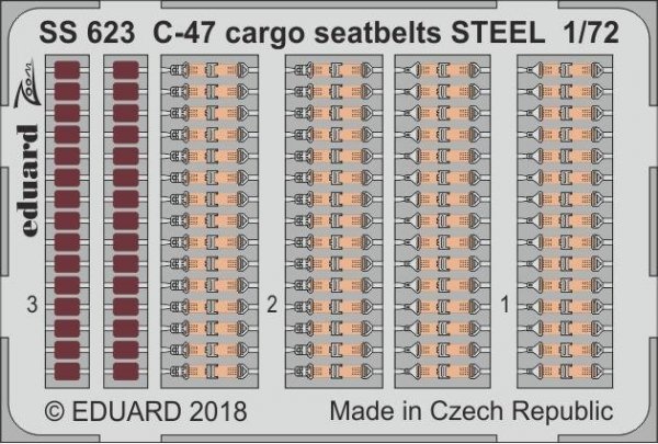Eduard SS623 C-47 cargo seatbelts STEEL HOBBY BOSS 1/72
