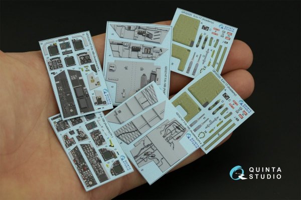Quinta Studio QD32147 F/A-18B 3D-Printed &amp; coloured Interior on decal paper (Academy) 1/32