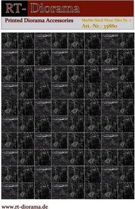 RT-Diorama 35880 Printed Accessories: Marble black Floor Tiles Nr.2 1/35