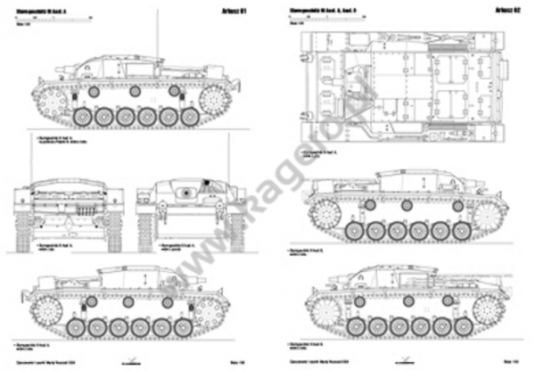 Kagero 7097 Sturmgeschütz III A, B, F, F L43, F/8, G EN/PL