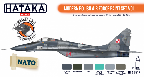 Hataka HTK-CS17 ORANGE LINE – Modern Polish Air Force paint set vol. 1 6x17ml