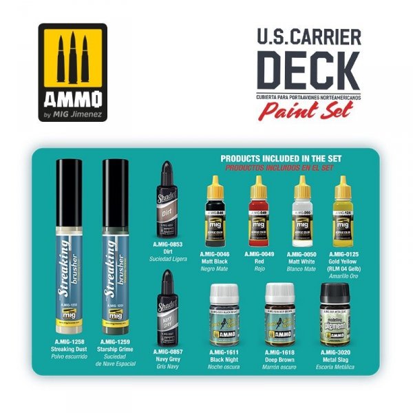 AMMO of Mig Jimenez 7457 U.S. Carrier Deck Paint Super Pack Set