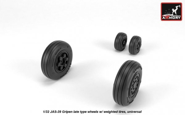 Armory Models AW32503 JAS-39 Gripen wheels w/ weighted tires, late 1/32