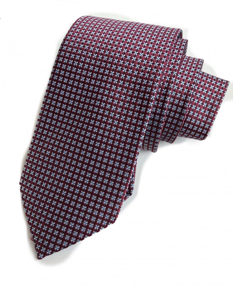 Tie Cravatta Slim Bordeaux con grande qualità Floreale Cotone T6023 