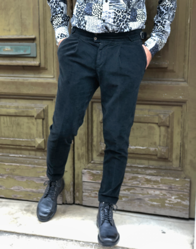 Paul Miranda - Pantaloni, velluto con pinces  - Made in Italy