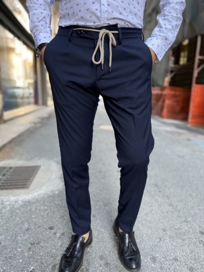 Pantaloni uomo blu, slim - Paul Miranda - Made in Italy