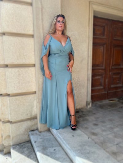 DUPLIKAT:   Sukienka długa, wieczorowa - ciemnoniebieska - brokatowa