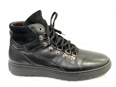  Męskie buty do kostki, skórzane ze sznurowadłami - Skórzane - Made in Italy