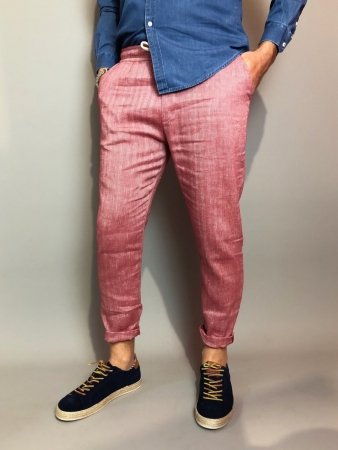 Paul Miranda - Pantaloni lino uomo, rossi