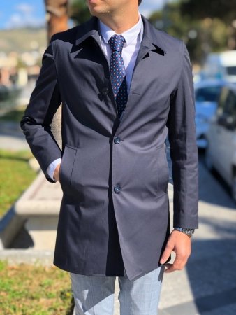 Trench uomo, blu - Paul Martins - Made in Italy