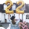 Balon urodzinowy na hel cyfry 3 76cm srebrny