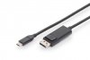 Kabel adapter DIGITUS USB 3.1 Gen 2 SuperSpeed+ Typ USB C/DP 4K 60Hz 32.4 Gbps M/M czarny 2m