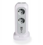 OUTLET: Listwa zasilająca Verbatim EUPT-01 EU Power Tower 11xAC 2xUSB 2xUSB-C - USZ OPAK