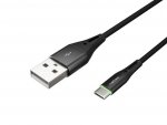 Kabel USB 2.0 Type-C(M) - AM 1m oplot czarny led Natec Prati