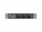 Listwa zasilająca Lanberg do szaf 10&quot; 1U 10A PDU 3x PL 2m czarna