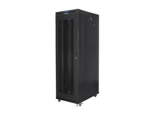 Szafa instalacyjna Rack stojąca 19&quot; 42U 800x1200 czarna drzwi perforowane LCD Lanberg (flat pack)