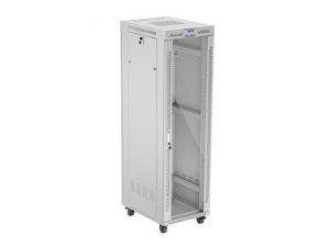 Szafa instalacyjna Rack stojąca 19&quot; 42U 600x800 szara drzwi szklane LCD Lanberg (flat pack)
