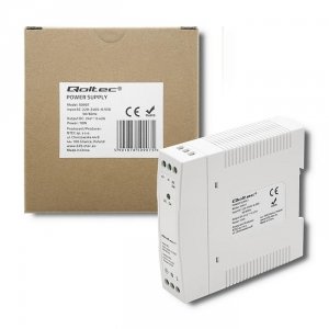 Zasilacz na szynę DIN Qoltec | 10W | 24V | 0.42A | Biały | Slim