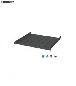 Półka do szafy 19&quot; Intellinet 400mm 1U perforowana, czarna