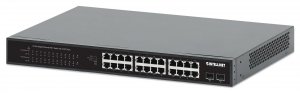 Switch niezarządzalny Intellinet 24x 10/100/1000 Mbps PoE+ 370W + 2x SFP Rack 19&quot;, manual VLAN