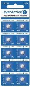 Baterie alkaliczne mini everActive G3 LR736 LR41 10 sztuk