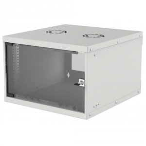 Szafa wisząca Intellinet BASIC, 6U, 540x400, Rack 19&quot;, szklane drzwi, FLATPACK, szara