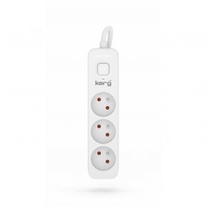 Przedłużacz KERG z wyłącznikiem M02377 3-gniazdowy 5m 3×1,0mm2 H05VV-F 10A/250V biały