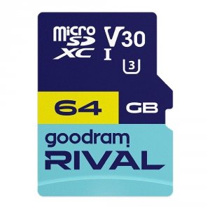 Karta pamięci microSDXC GOODRAM Rival 64GB UHS-I U3 V30 C10 + adapter