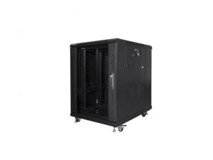 Szafa instalacyjna Rack stojąca 19&quot; 15U 600x800 czarna Lanberg (flat pack)