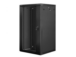 Szafa instalacyjna Rack wisząca 19&quot; 22U 600x600 czarna Lanberg (flack pack)
