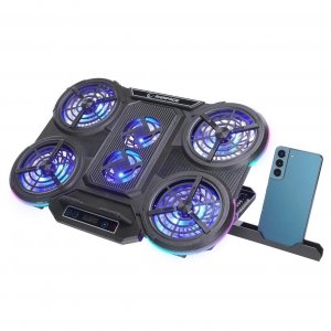 Podstawka chłodząca Rampage PROTE R6 pod laptopa 10-17&quot;, RGB, regulowana