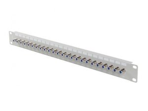 Patch panel Lanberg 24 Port 1U 19&quot; Gniazdo Typ F Beczka Szary